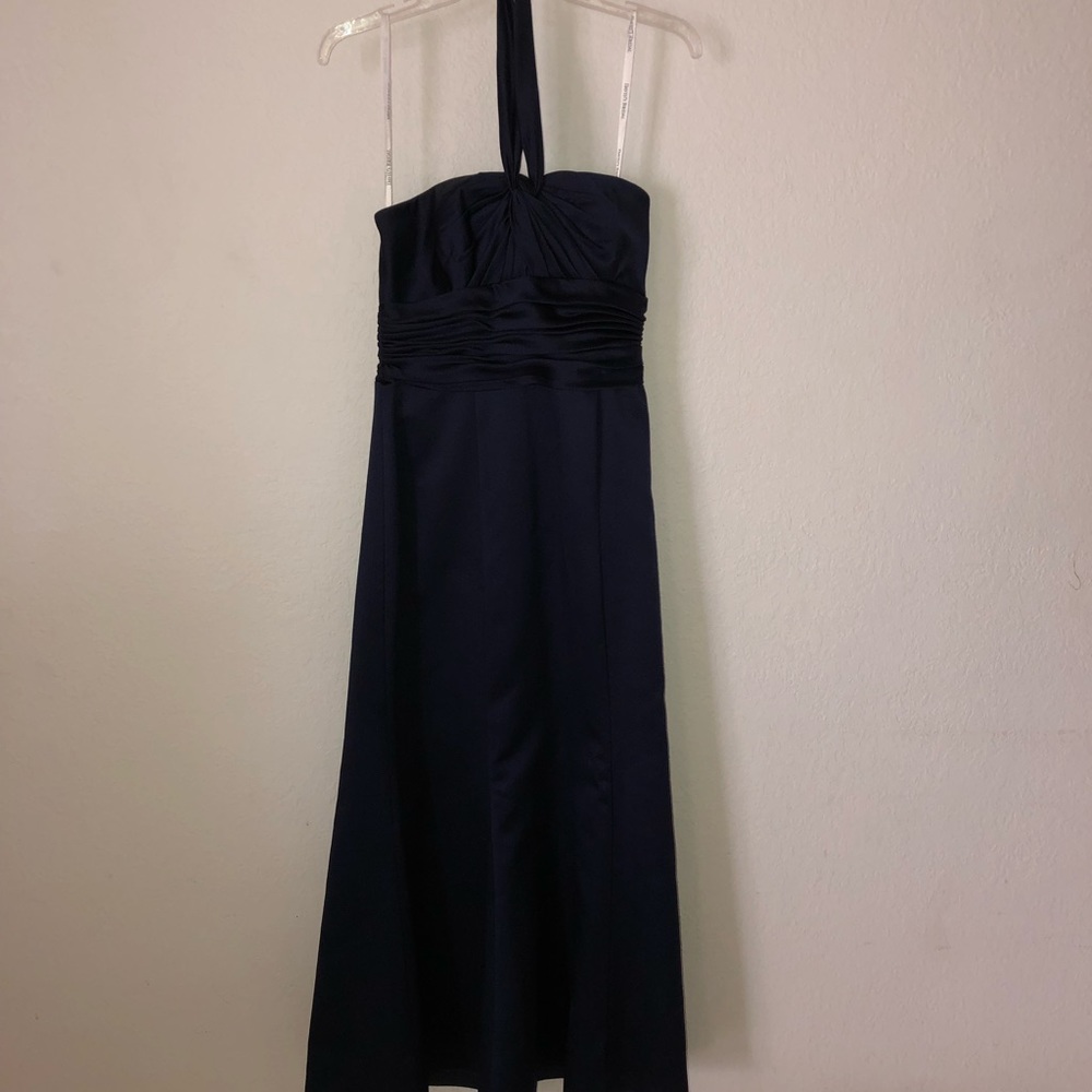 David’s Bridal Navy Halter formal dress